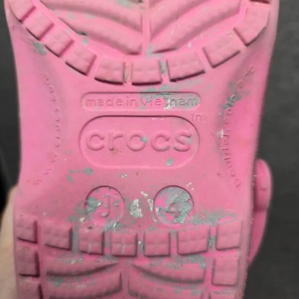 Crocs Kids Classic Clogs Pink Glitter Sparkle Paint‎ Splatter size 4